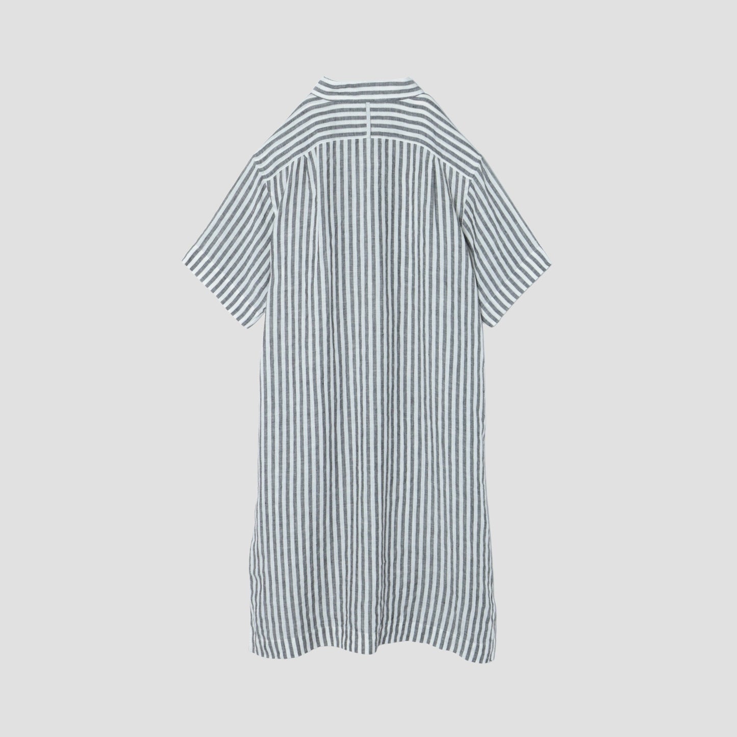 BLACK&WHITE SHIRTING LINEN DRESS