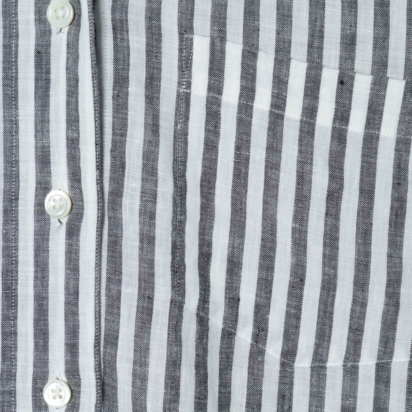 BLACK&WHITE SHIRTING LINEN DRESS