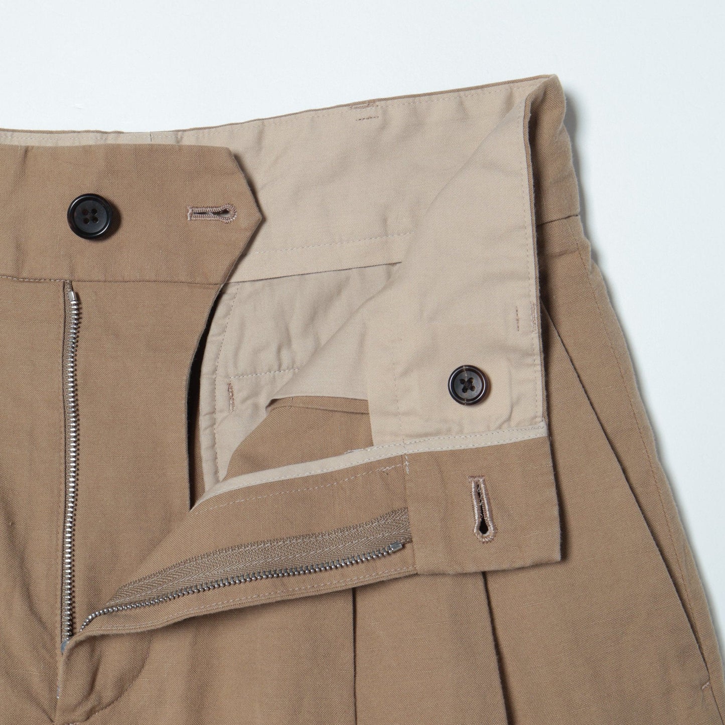 COTTON LINEN OXFORD TROUSERS