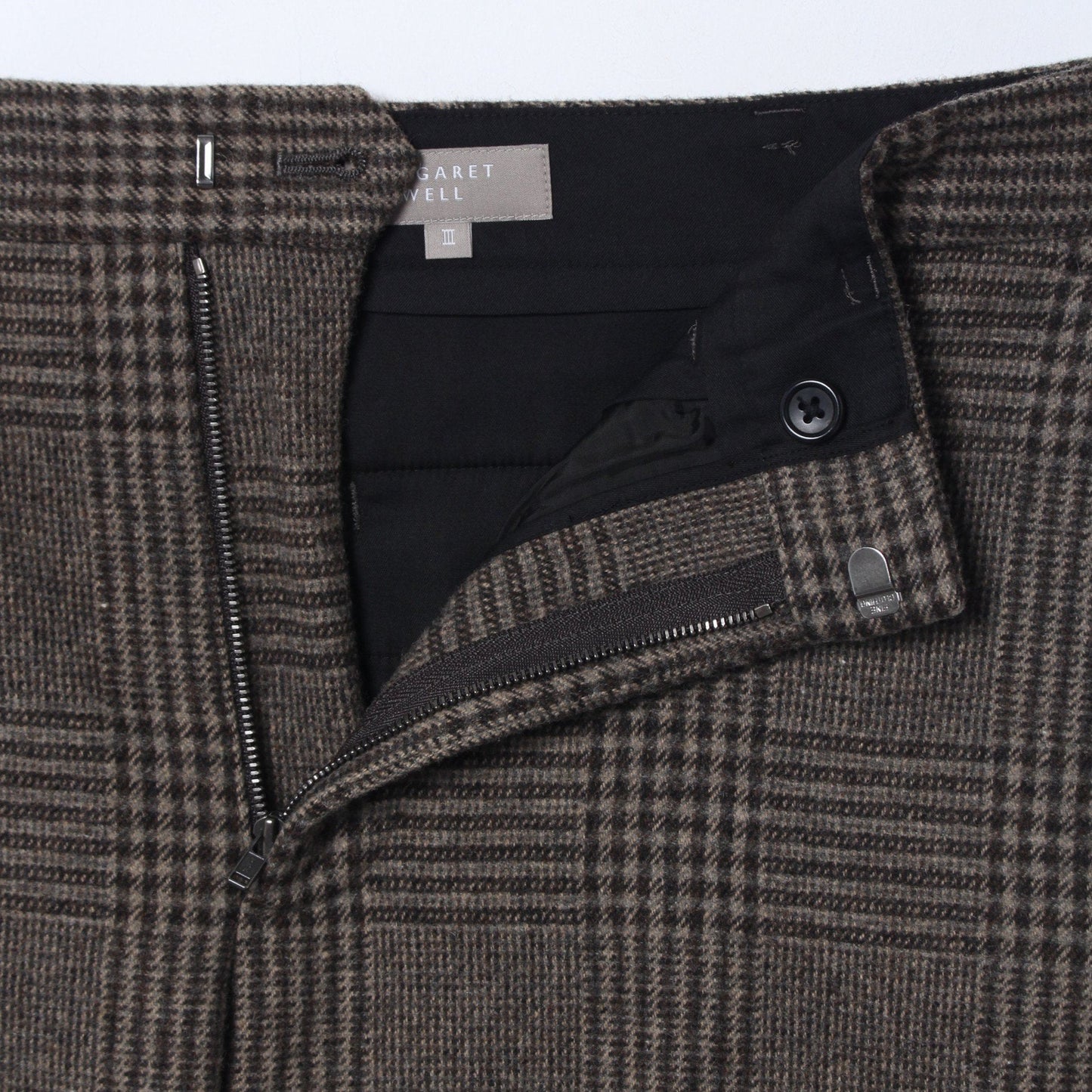 CHECK WOOL TROUSER TROUSERS