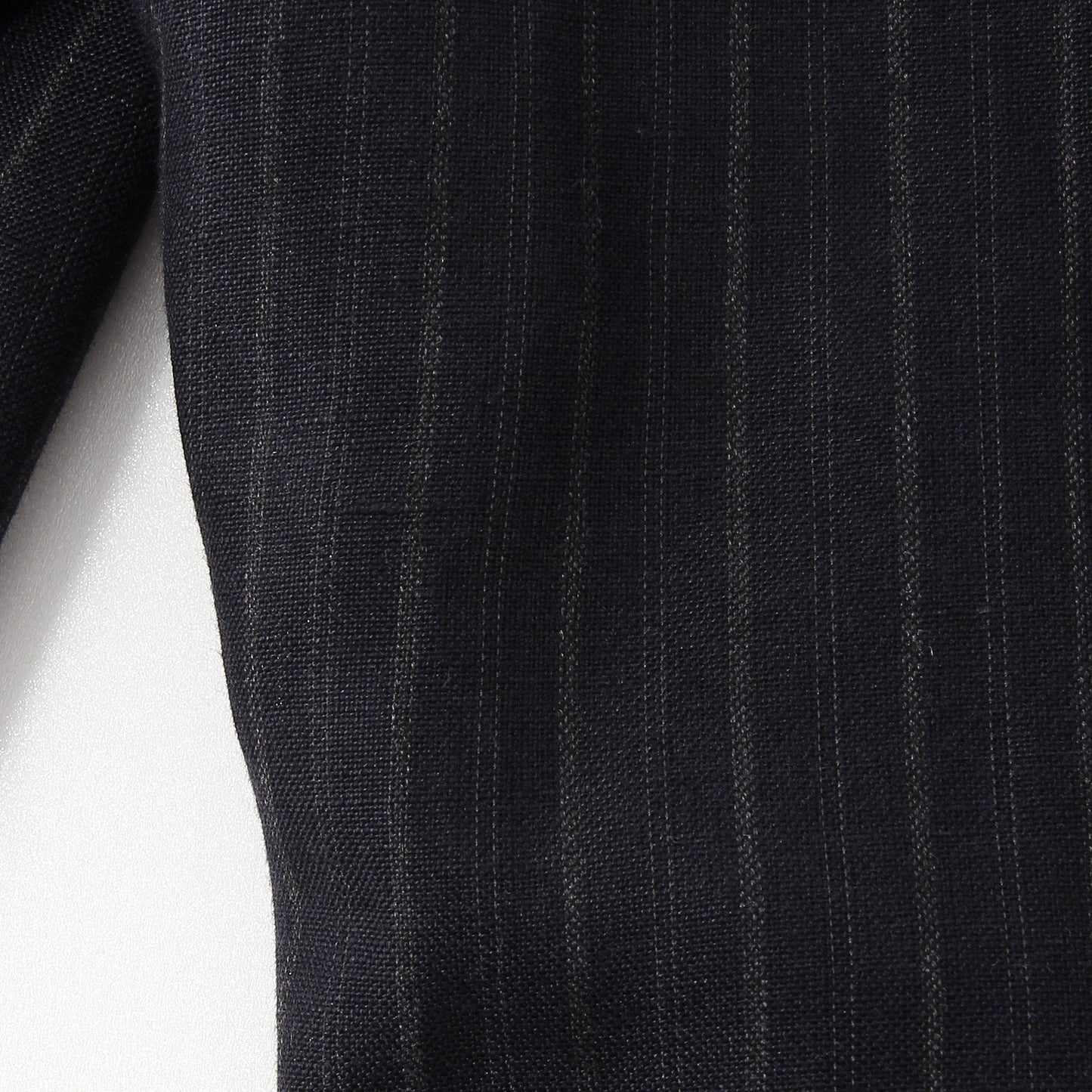 CHALK STRIPE LINEN WOOL TROUSERS
