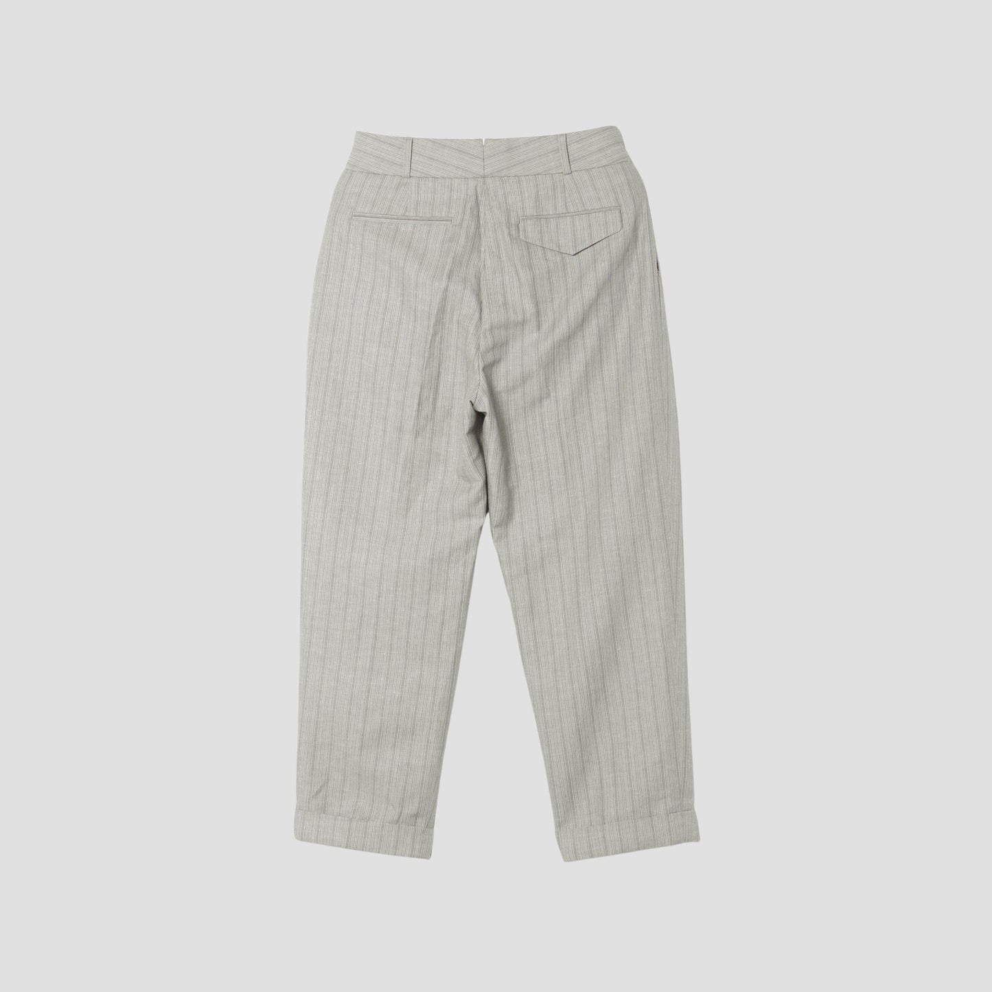 MORNING STRIPE COTTON LINEN TROUSERS