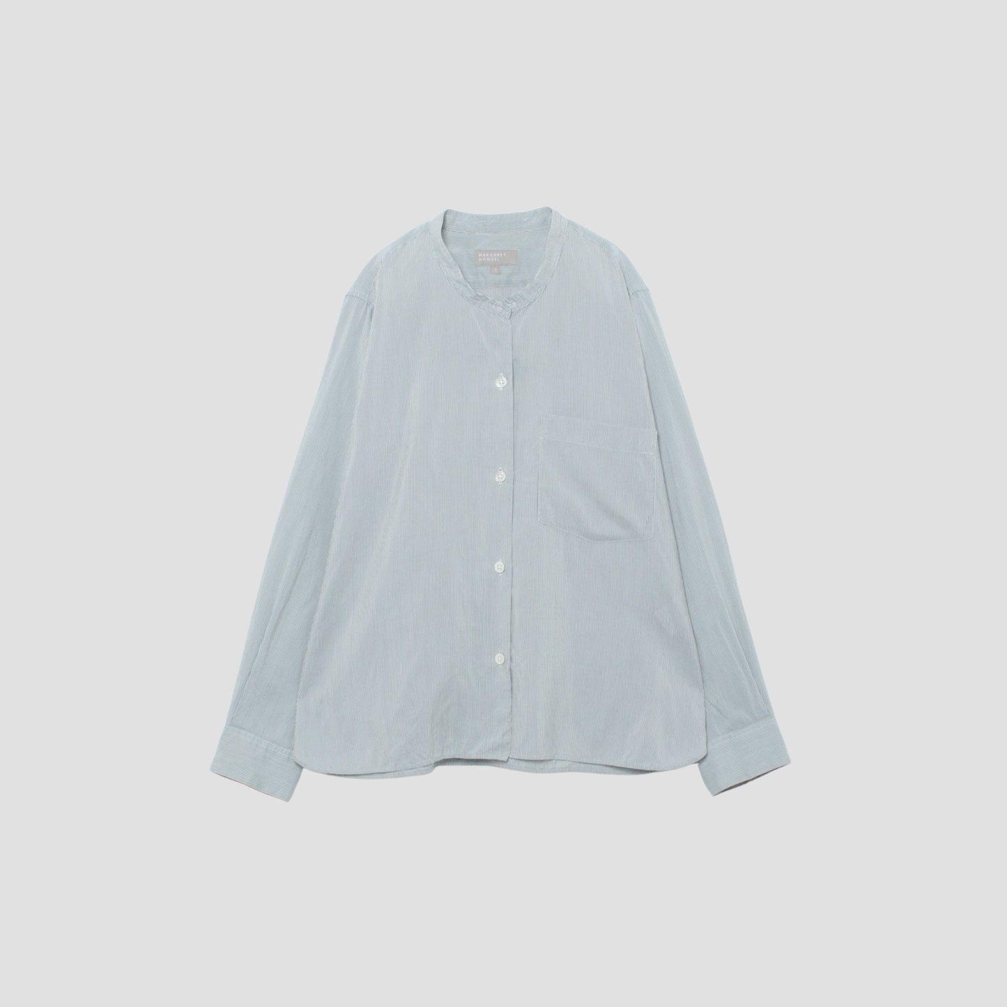 SILK COTTON NARROW STRIPE SHIRT