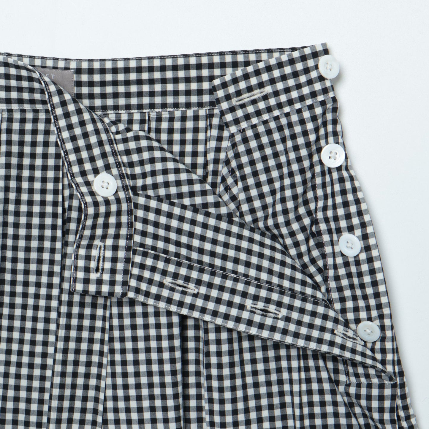 GINGHAM COTTON POPLIN SKIRT