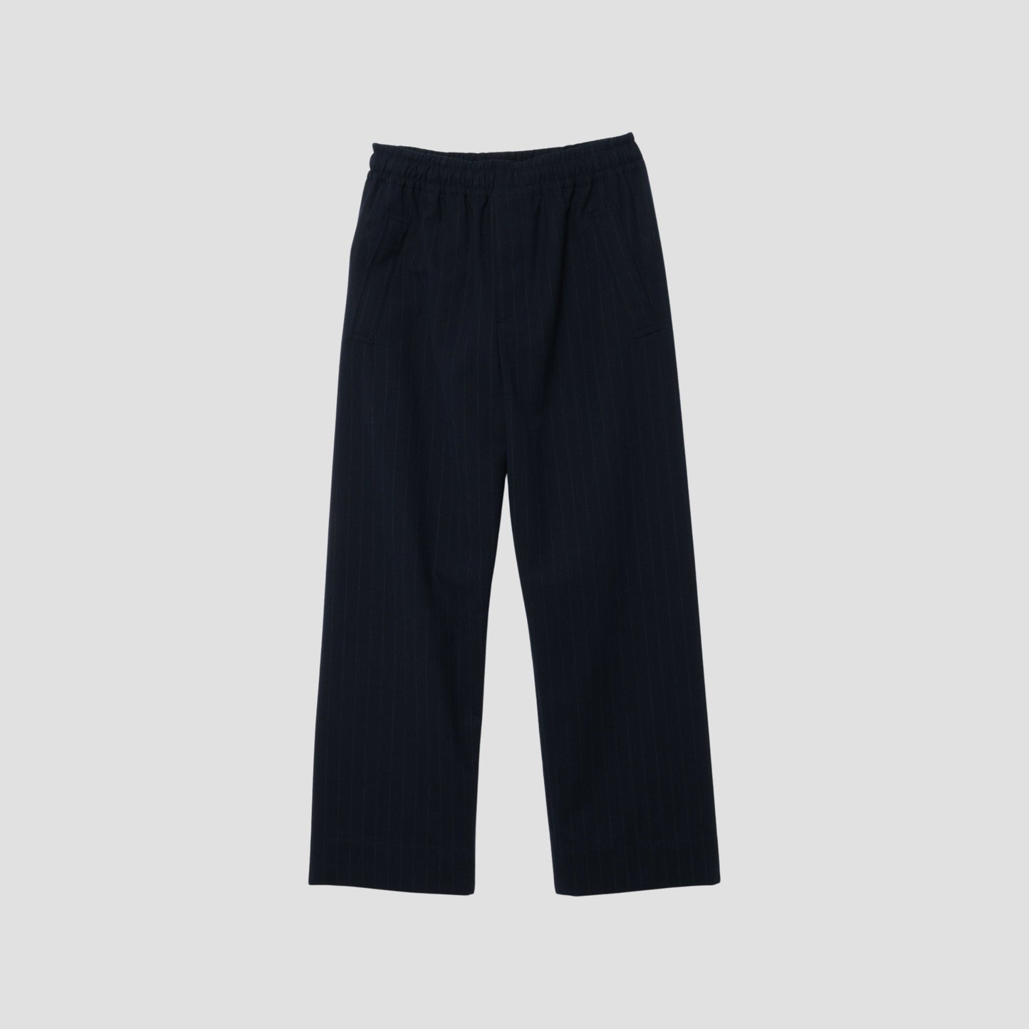 WOOL PINSTRIPE TROUSERS