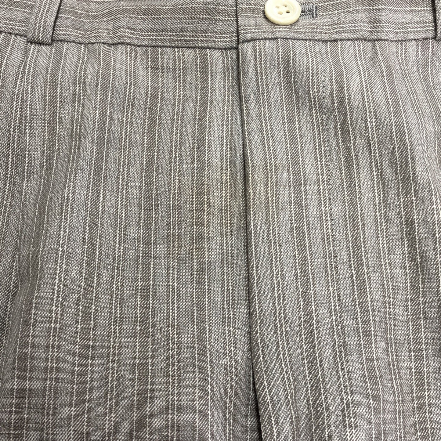 MORNING STRIPE COTTON LINEN TROUSERS
