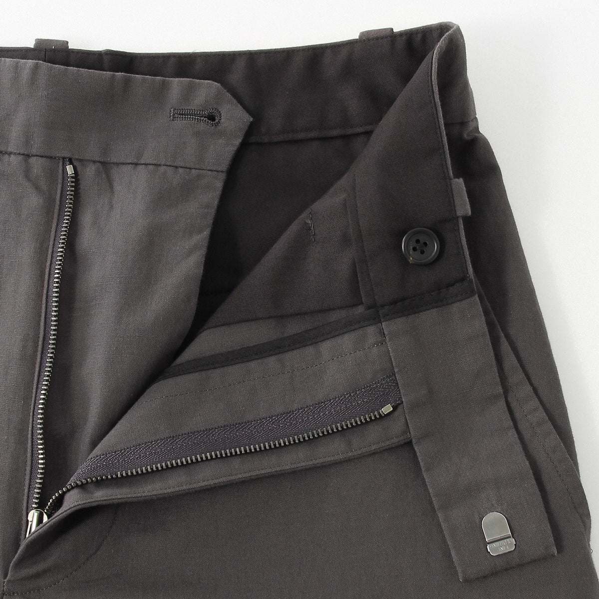 PLAIN WEAVE COTTON LINEN TROUSERS