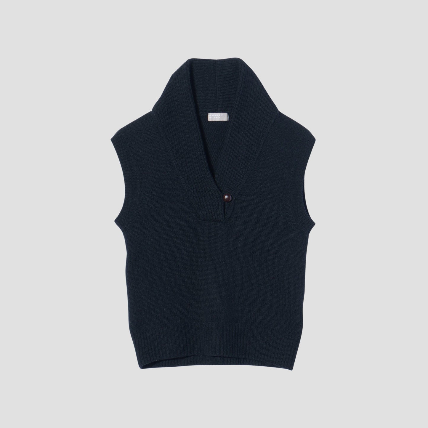 SHAWL COLLAR VEST KNIT