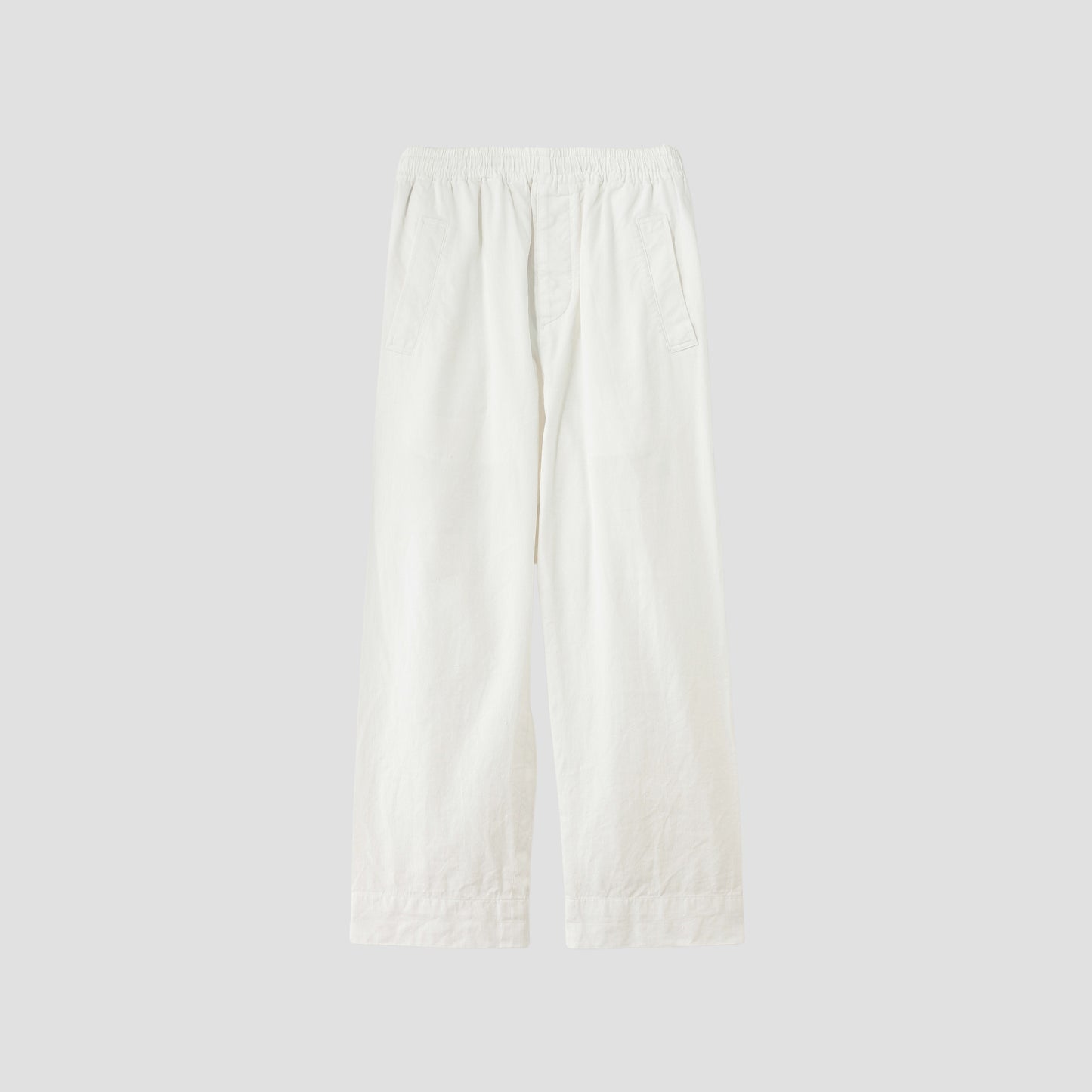 LINEN COTTON TWILL TROUSERS