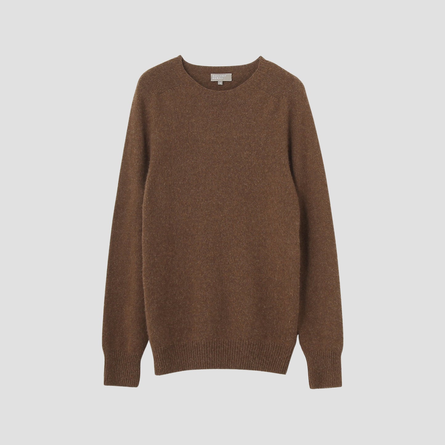 COTTON CASHMERE TWIST SADDLE CREW KNIT