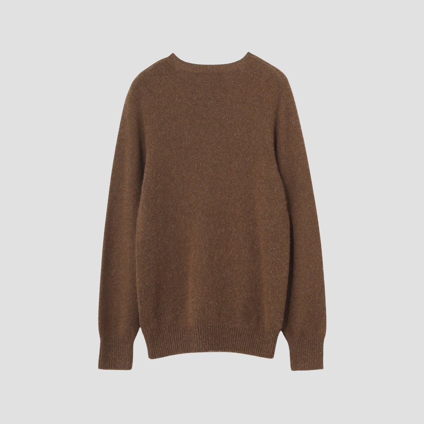 COTTON CASHMERE TWIST SADDLE CREW KNIT