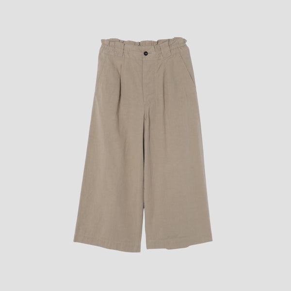 COTTON LINEN PLAIN WEAVE TROUSERS