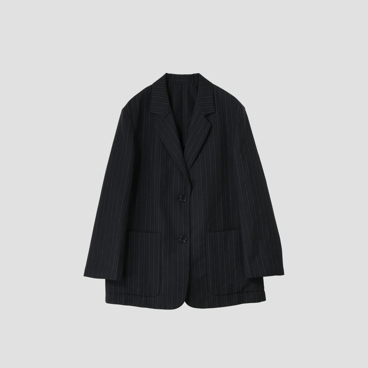CHALK STRIPE LINEN WOOL JACKET