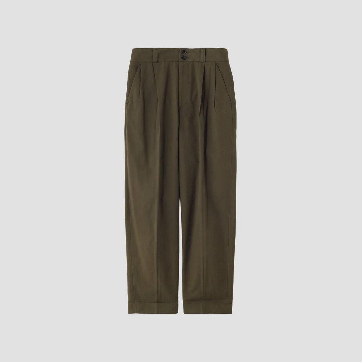 MATT COTTON TWILL TROUSERS