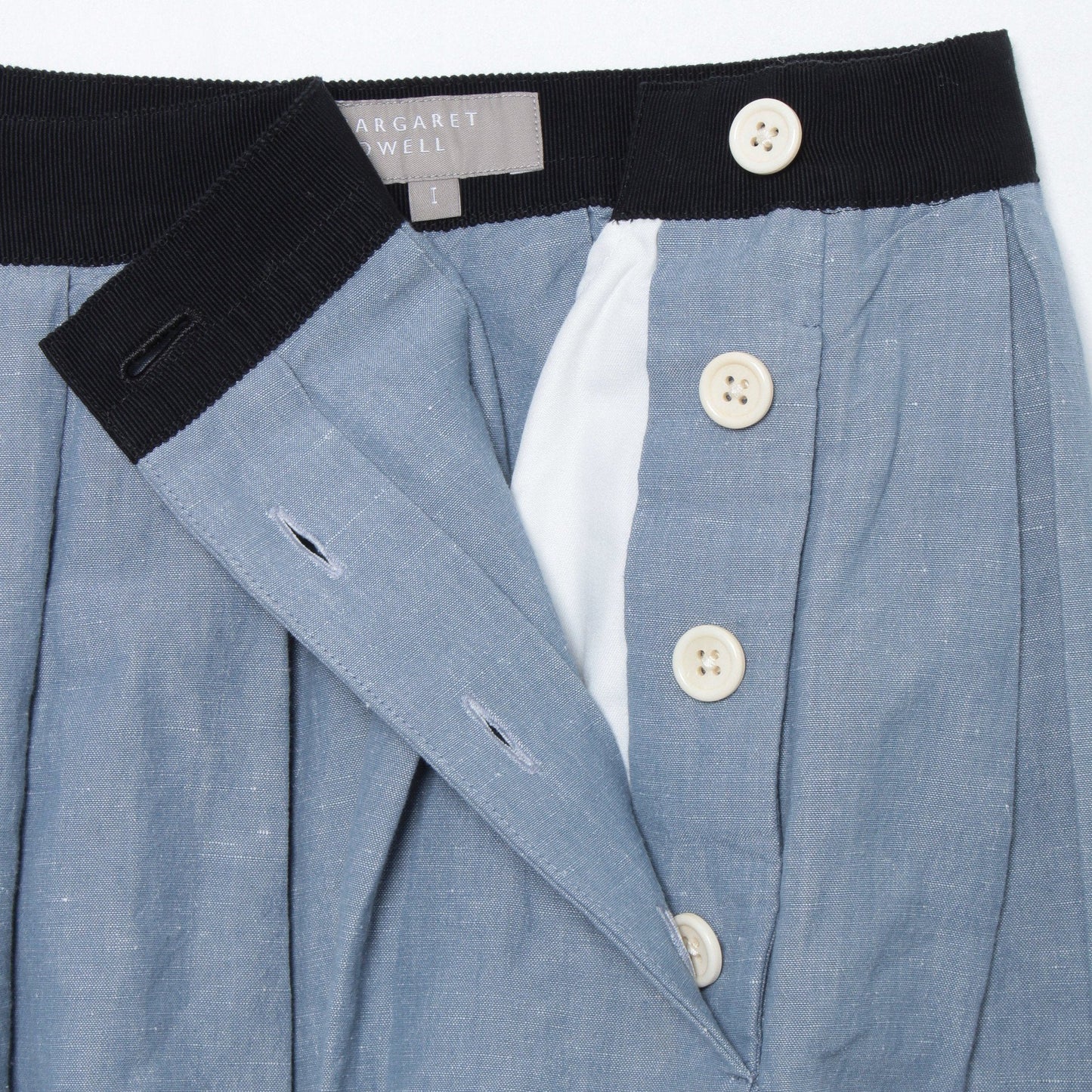 PLAIN WEAVE LINEN COTTON SKIRT