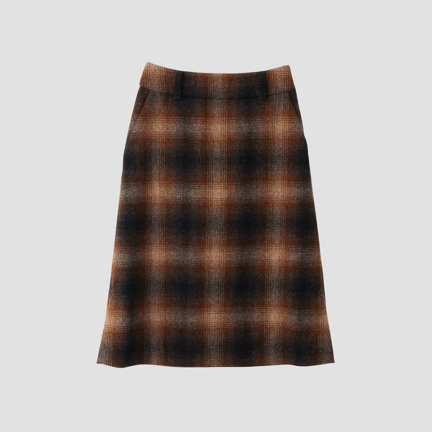SHADOW CHECK WOOL SKIRT
