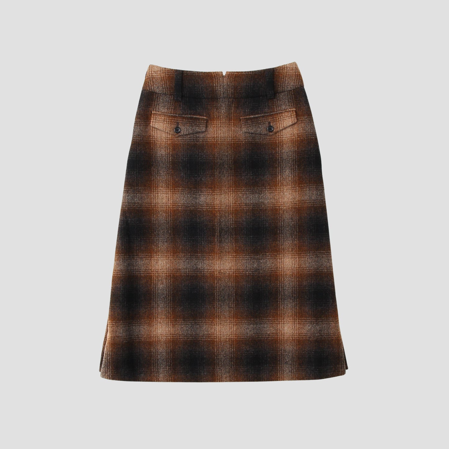 SHADOW CHECK WOOL SKIRT