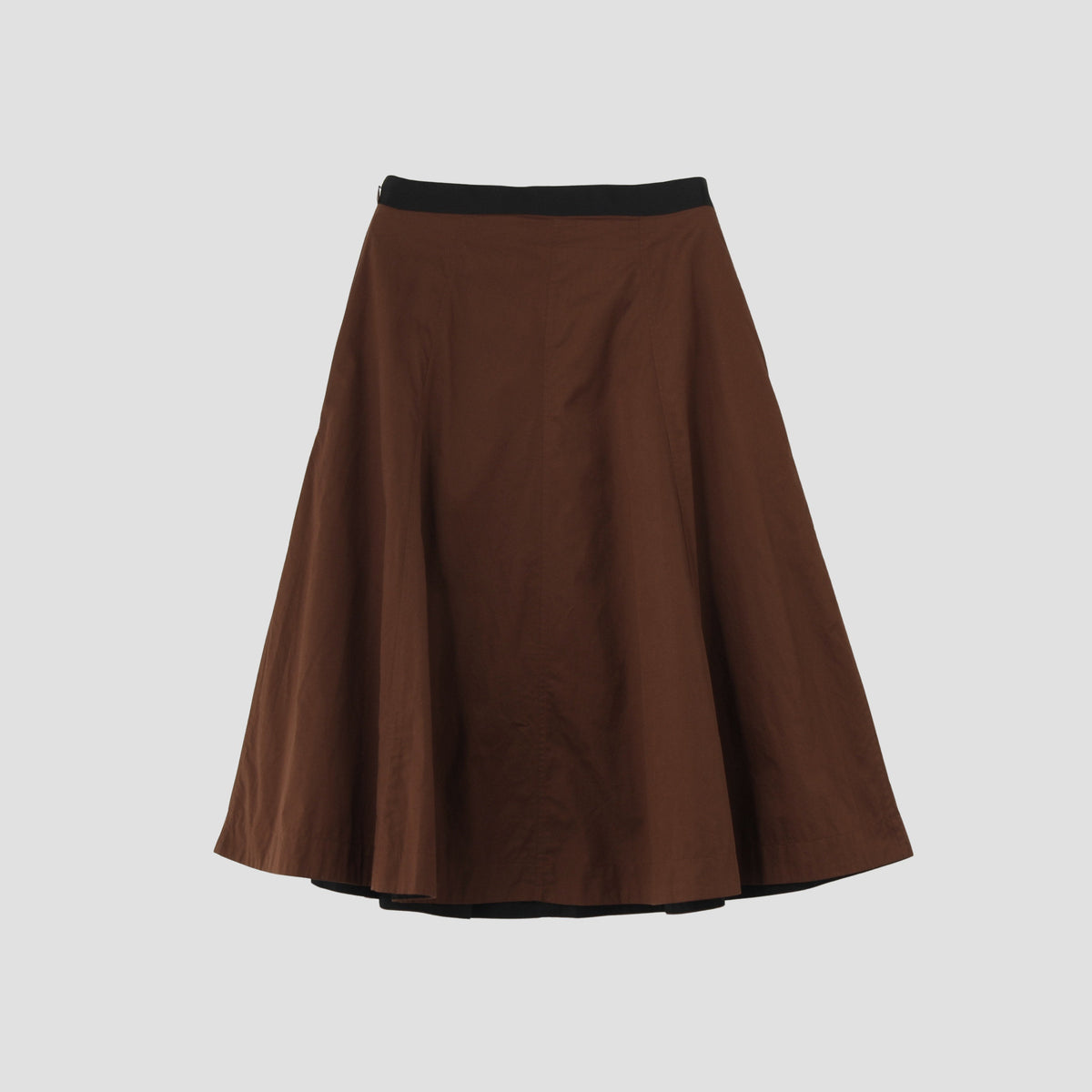 WASHED COTTON SATIN SKIRT