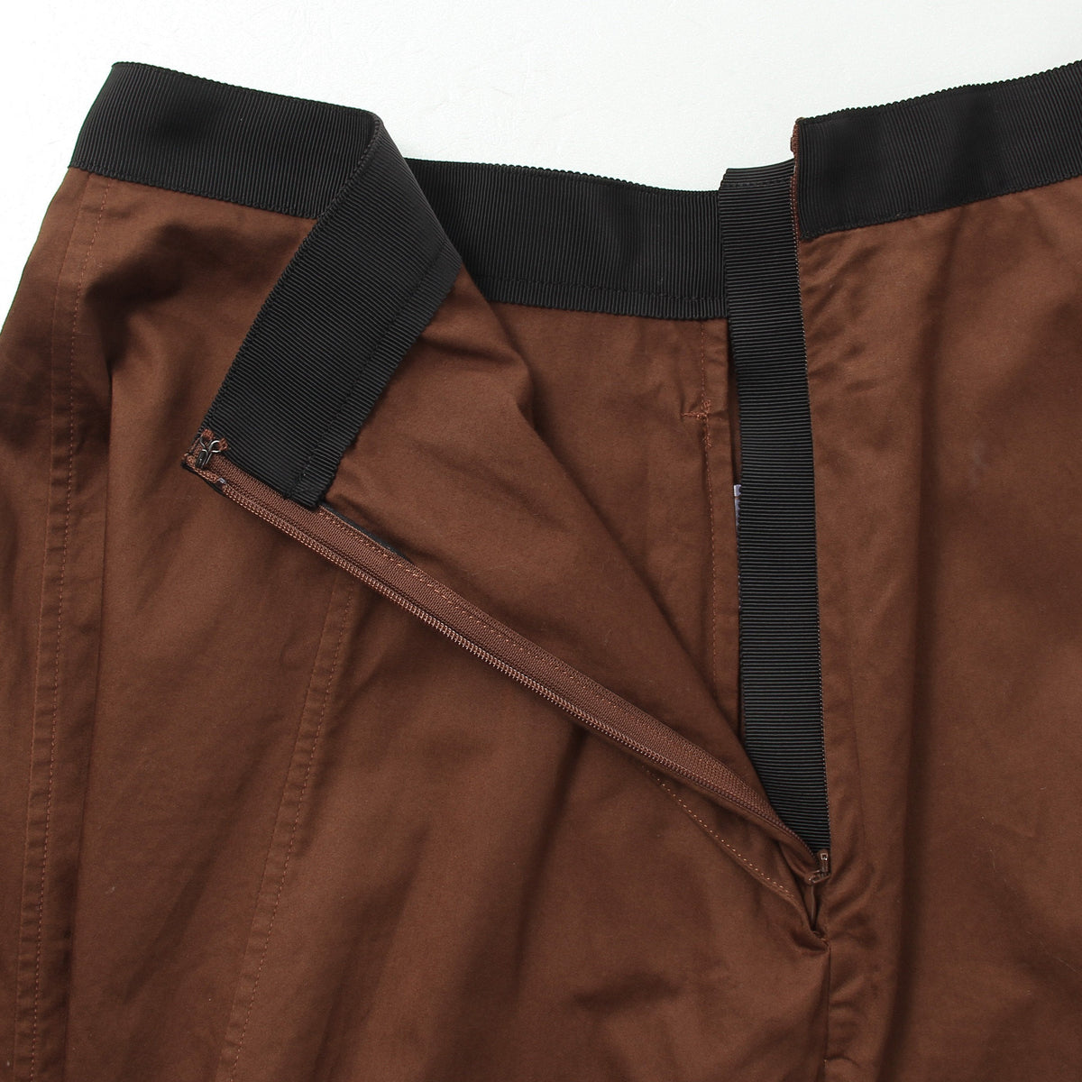 WASHED COTTON SATIN SKIRT