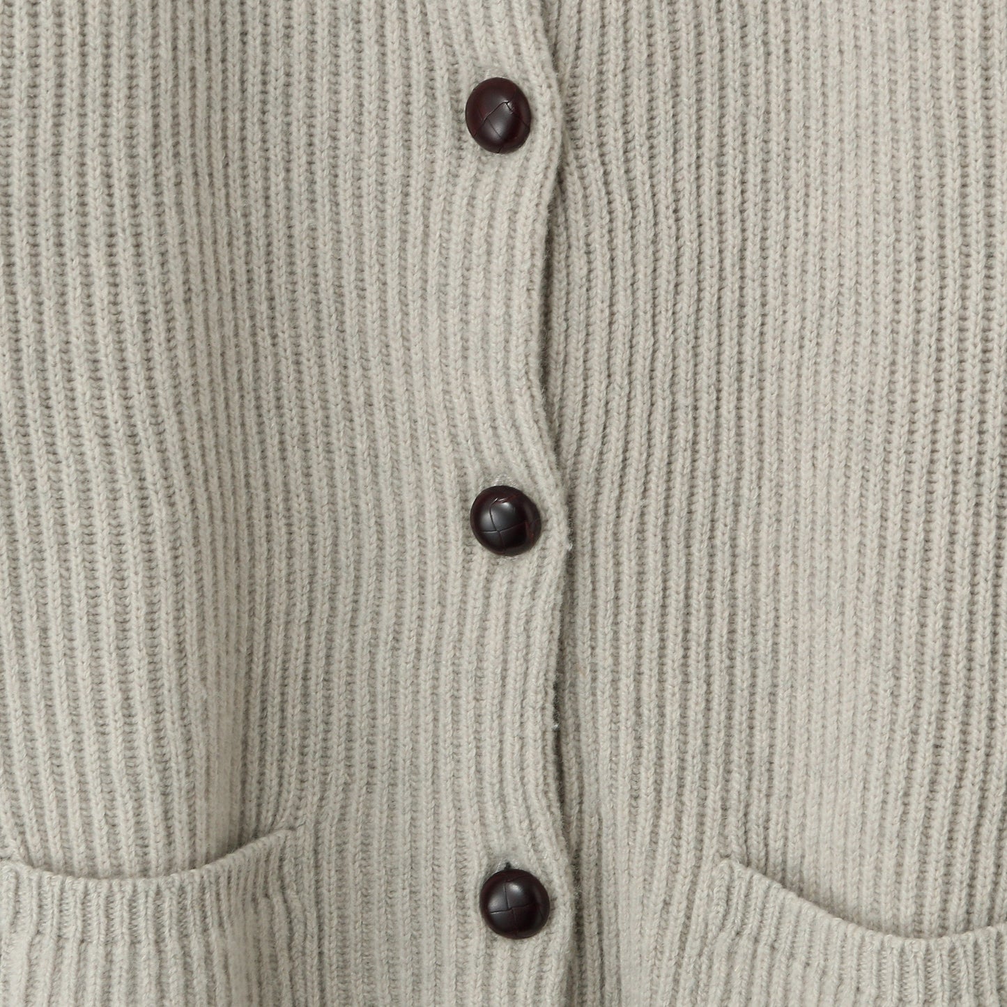 WOOL CAMEL RIB CARDIGAN KNIT