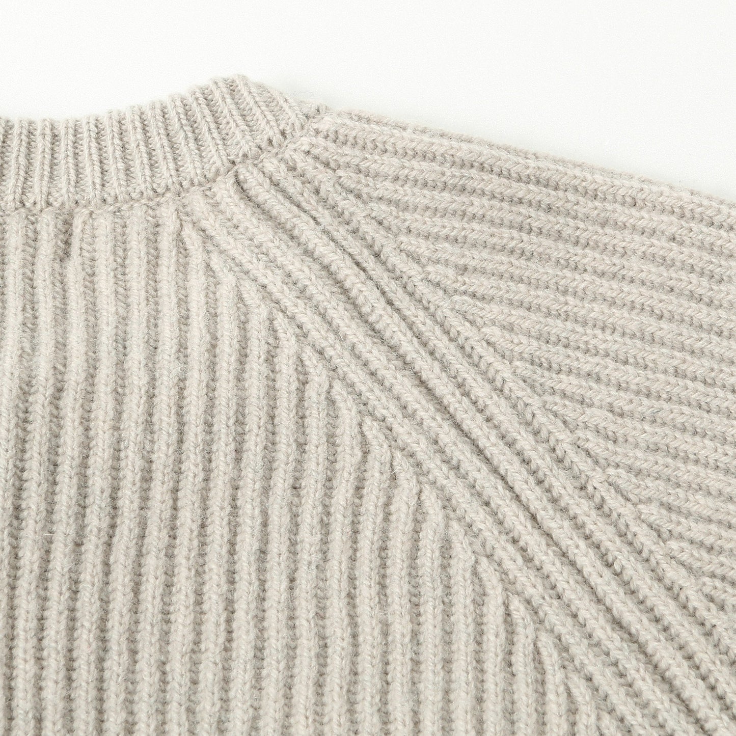 WOOL CAMEL RIB CARDIGAN KNIT