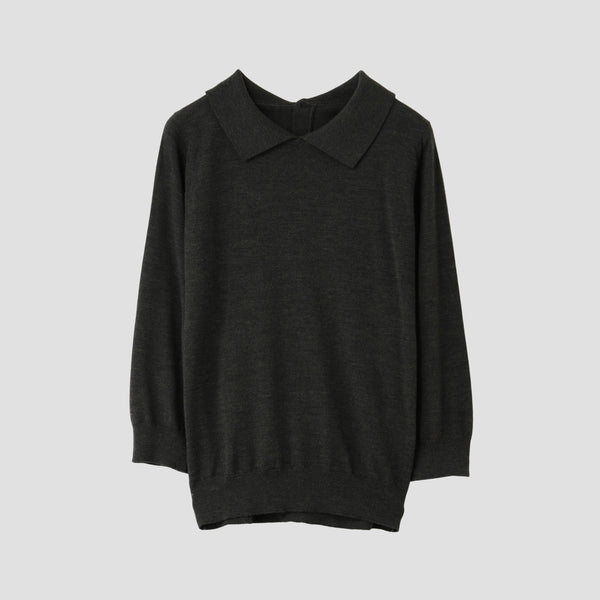 FINE MERINO POLO COLLAR JUMPER KNIT