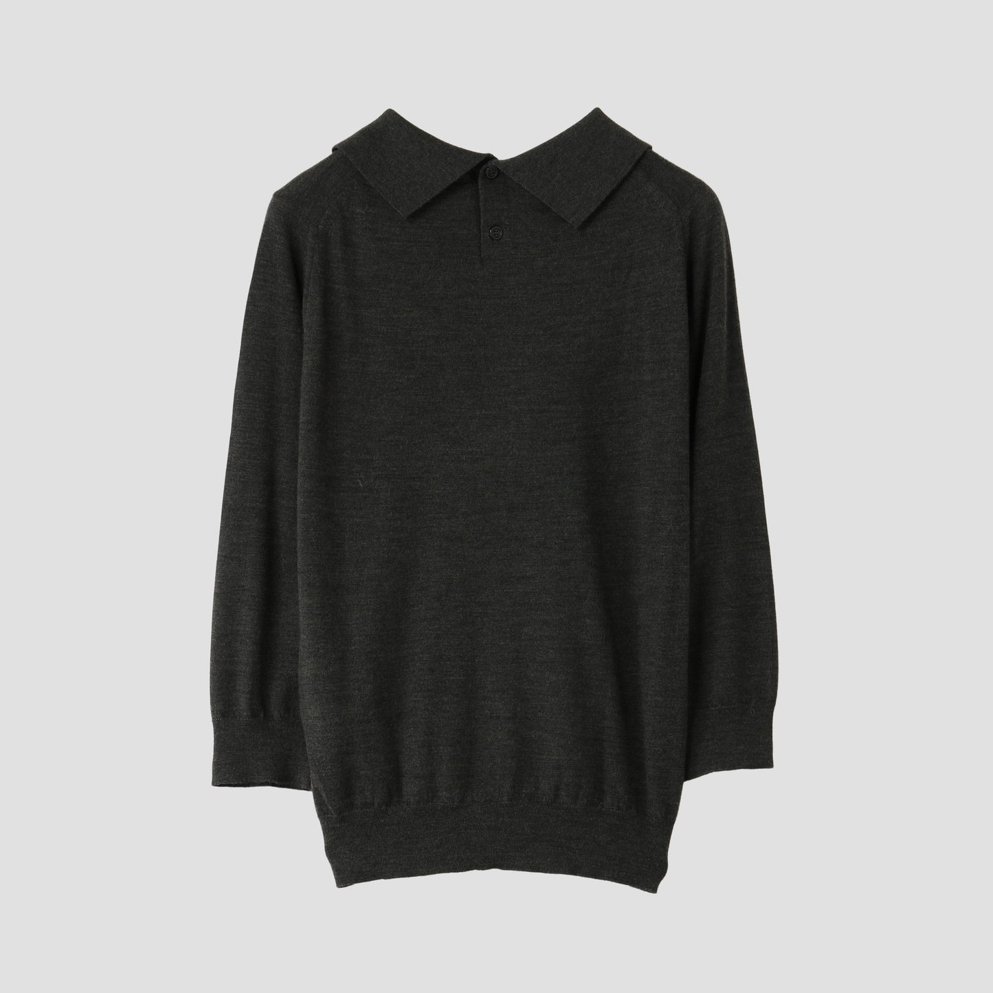 FINE MERINO POLO COLLAR JUMPER KNIT