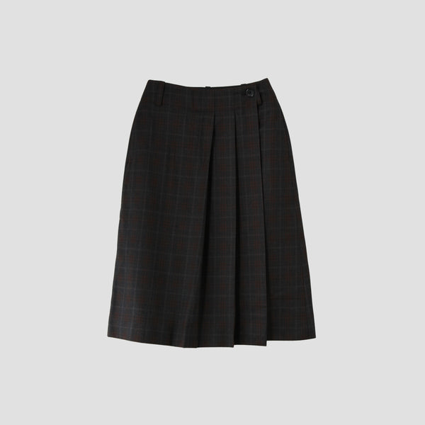PLAID WOOL SKIRT