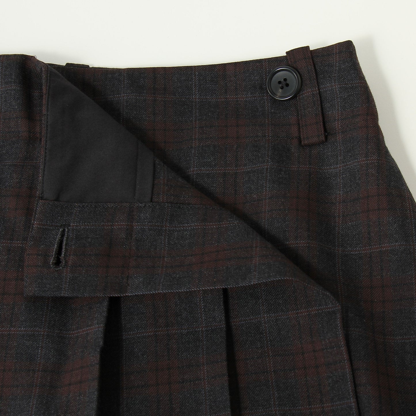 PLAID WOOL SKIRT