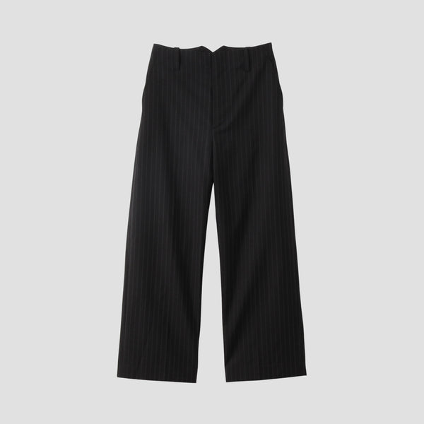 STRIPE WOOL PLAINWEAVE TROUSERS