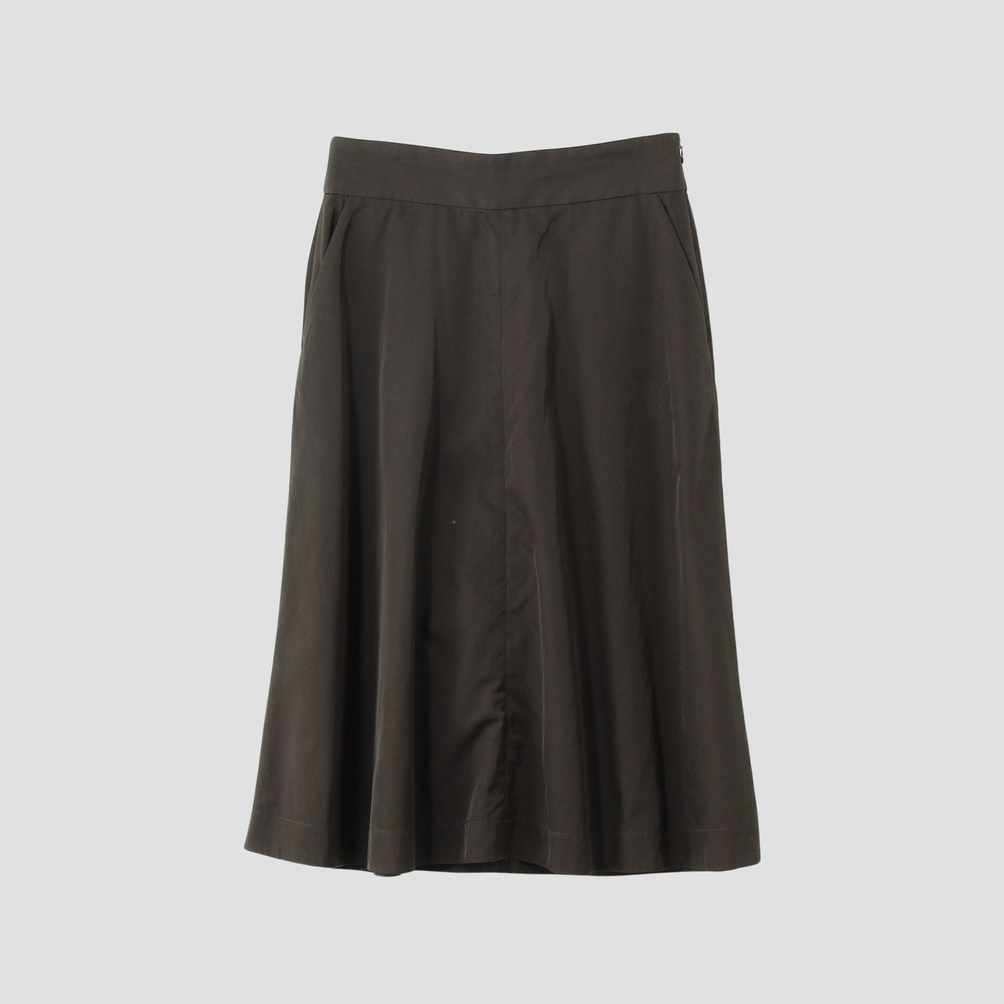 GLAZED COTTON CUPRA SKIRT