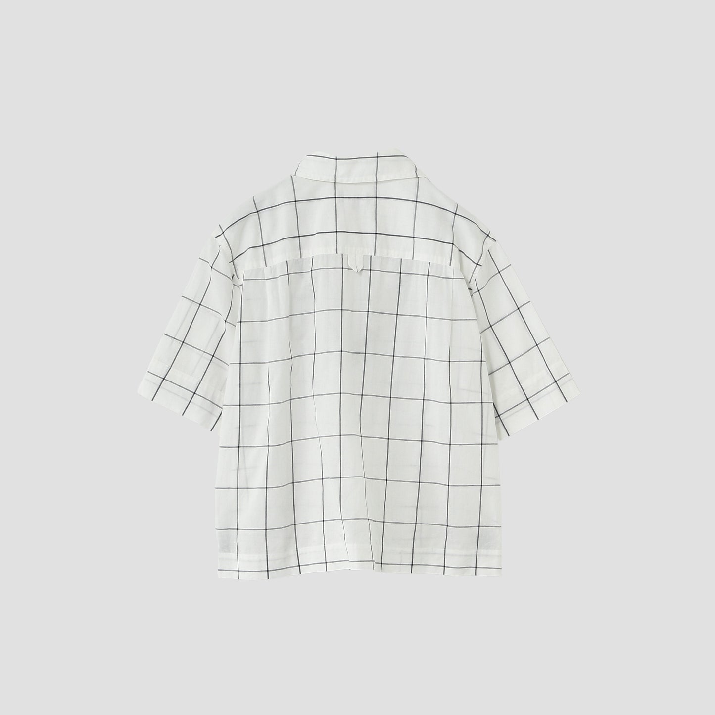 WINDOWPANE CHECK COTTON LINEN SHIRT