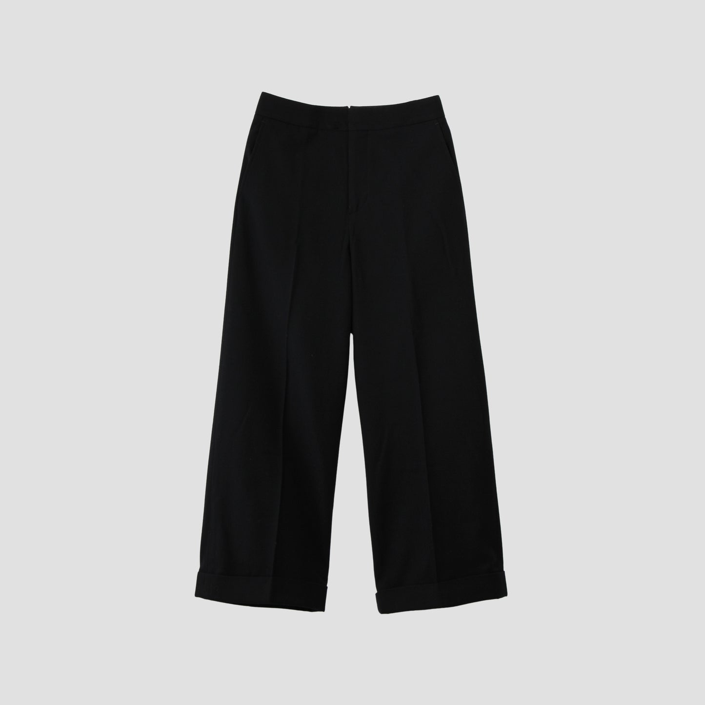 WASHED WOOL TWILL TROUSERS