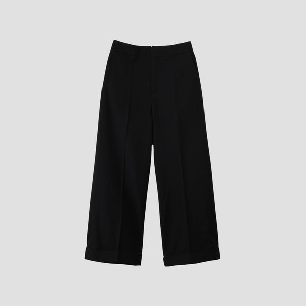 WASHED WOOL TWILL TROUSERS