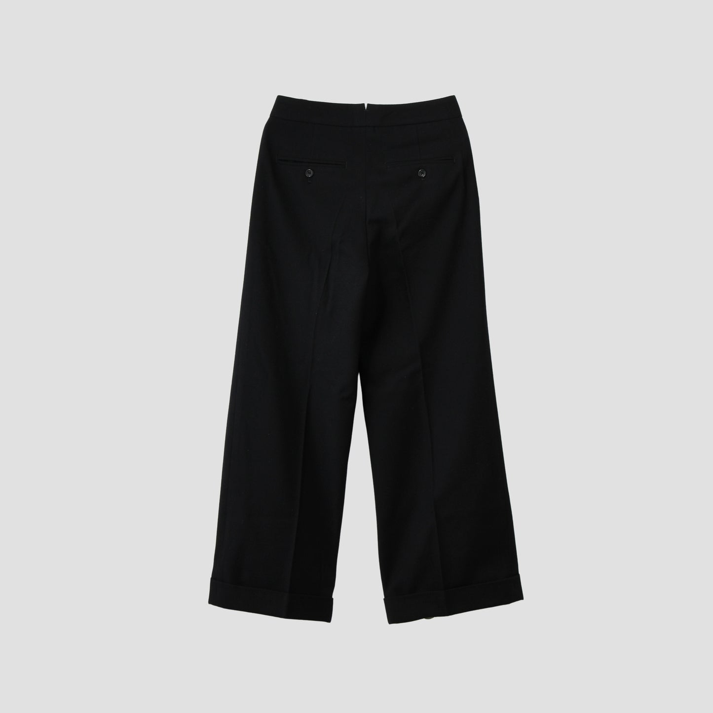 WASHED WOOL TWILL TROUSERS
