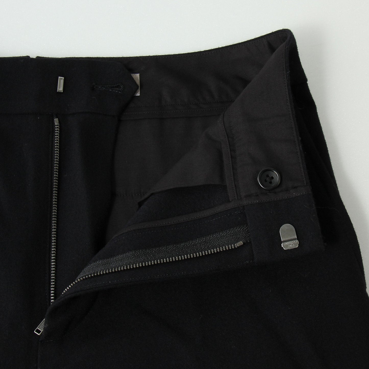WASHED WOOL TWILL TROUSERS