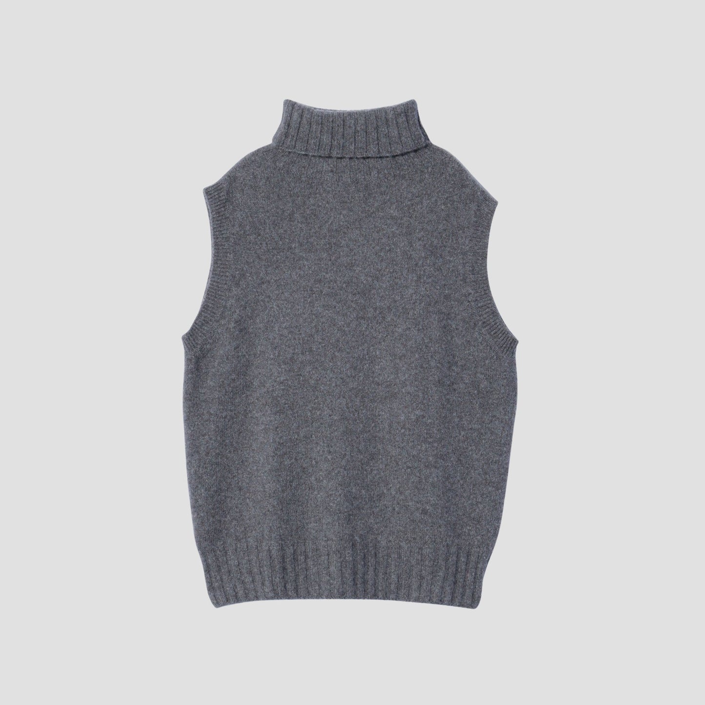 CASHMERE SLEEVELESS ROLL NECK KNIT