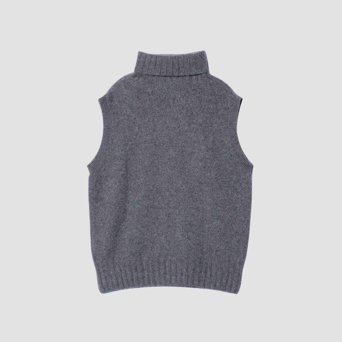 CASHMERE SLEEVELESS ROLL NECK KNIT