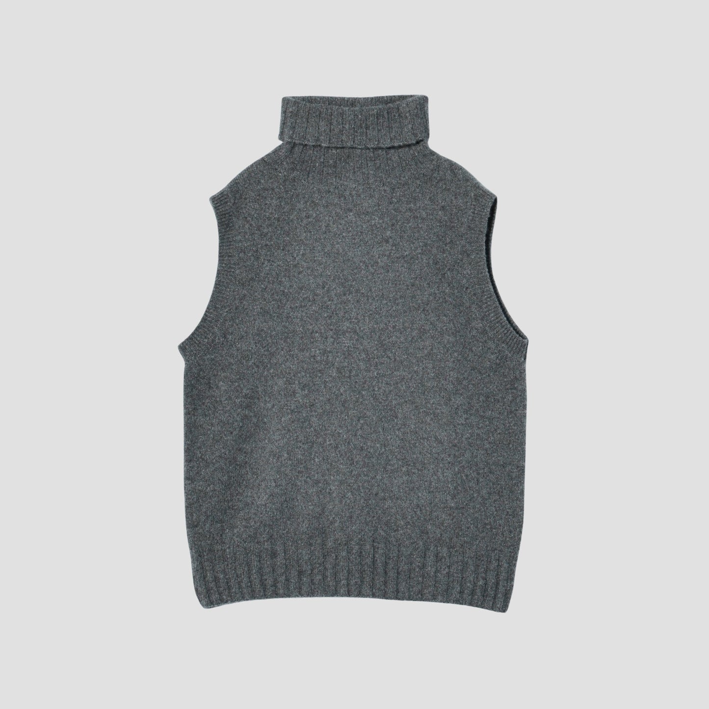 CASHMERE SLEEVELESS ROLL NECK KNIT