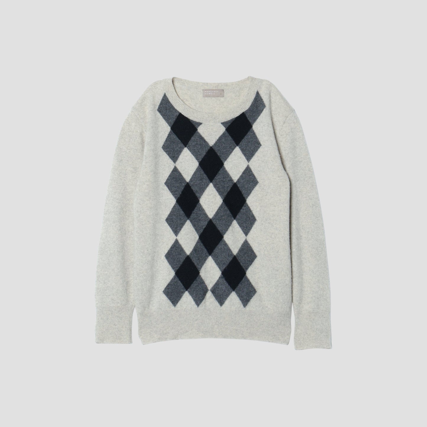 WOOL CASHMERE ARGYLE KNIT