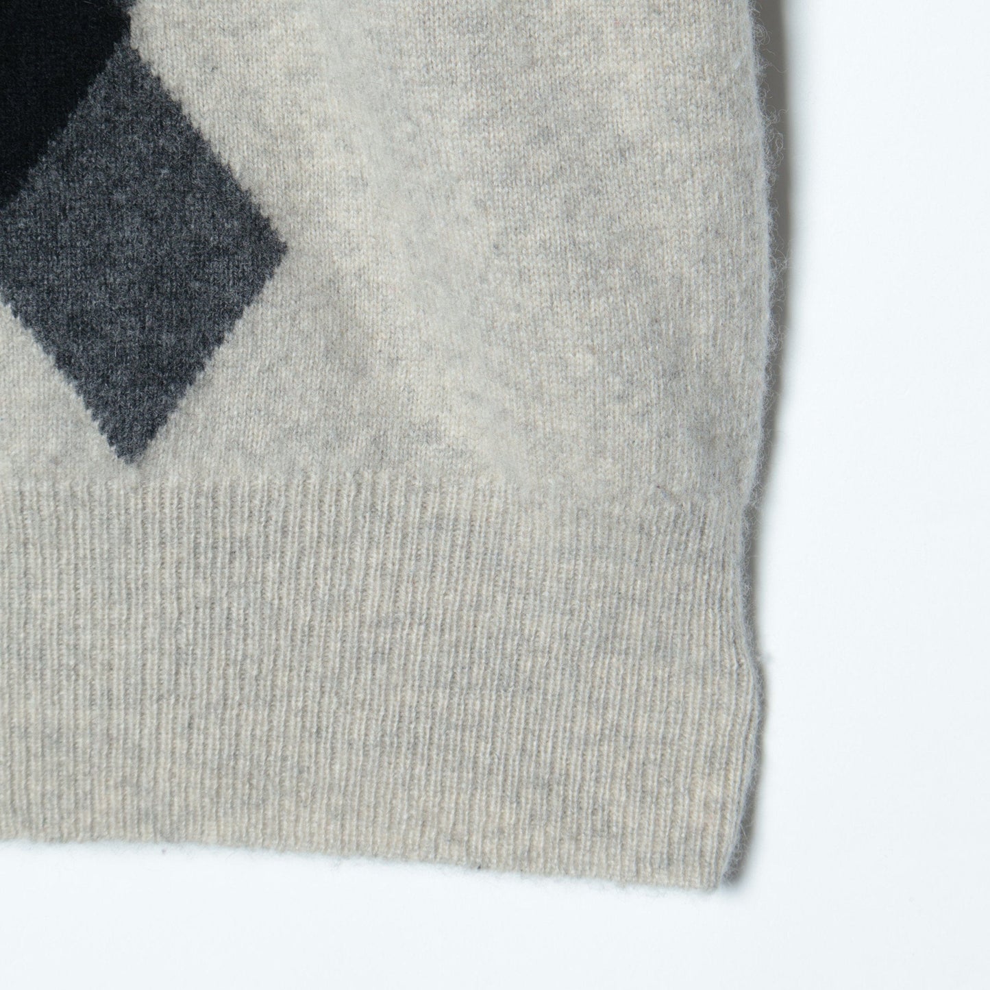 WOOL CASHMERE ARGYLE KNIT