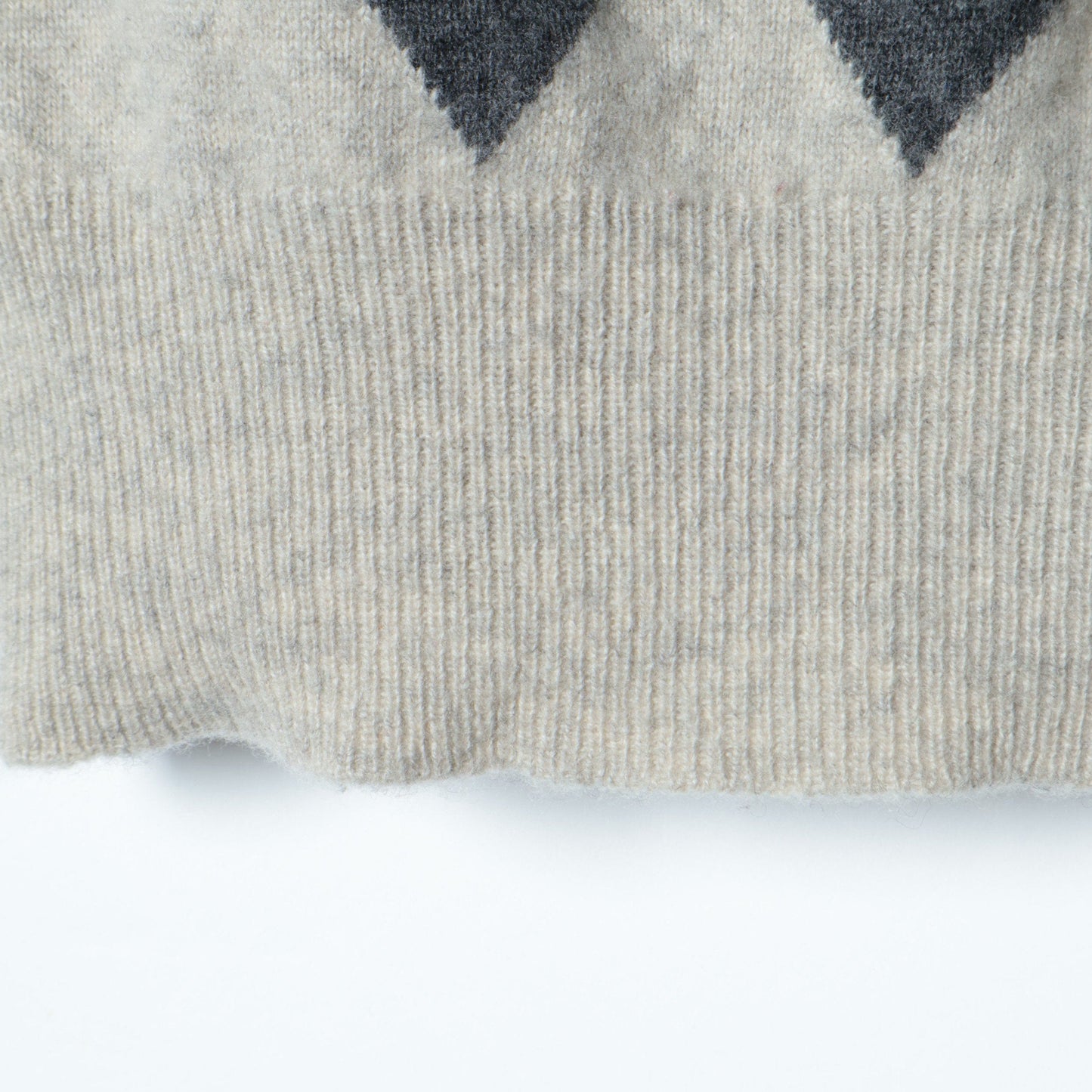 WOOL CASHMERE ARGYLE KNIT