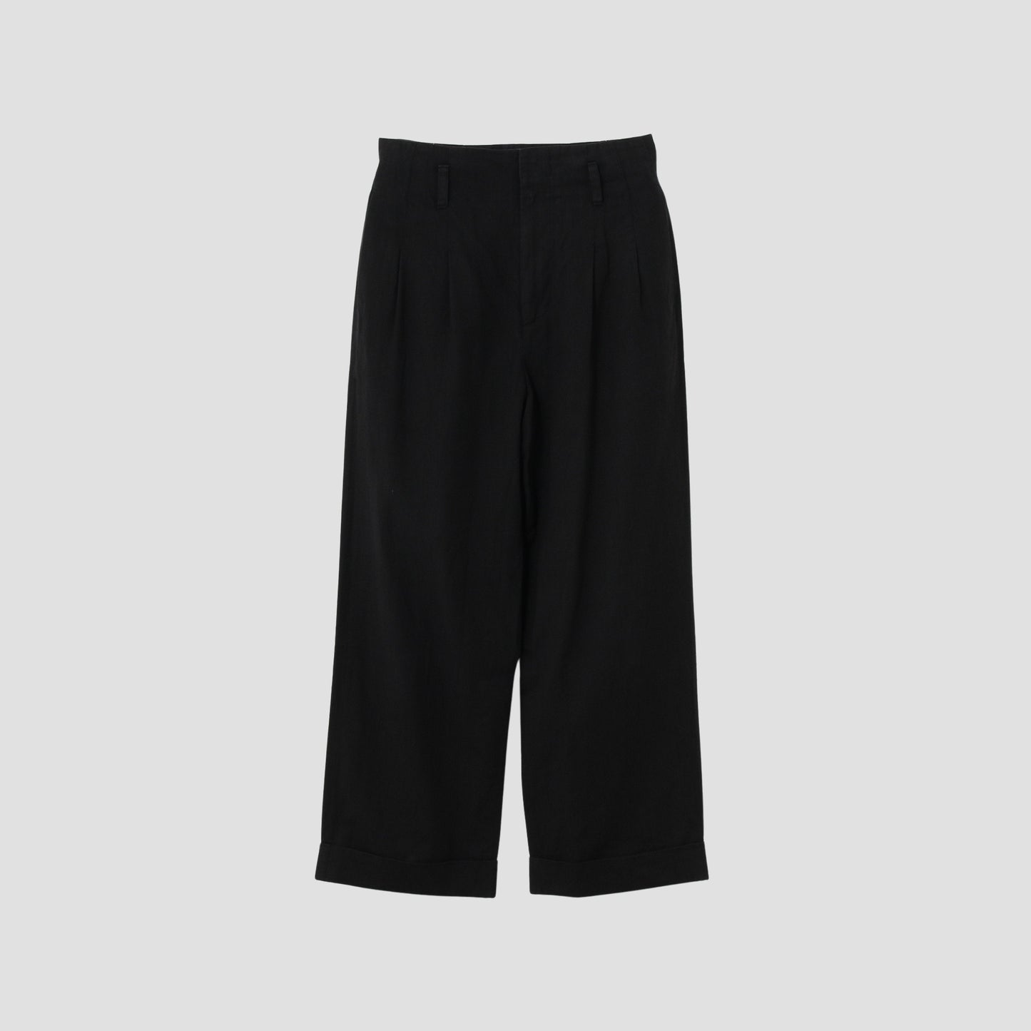 LINEN COTTON TWILL TROUSERS