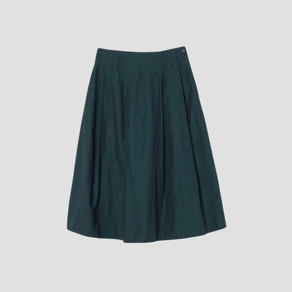 YARN DYED COTTON POPLIN SKIRT