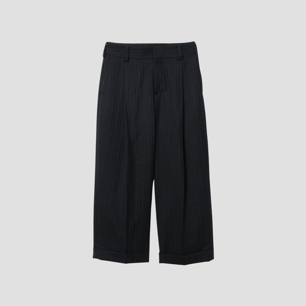 MORNING STRIPE WOOL TWILL TROUSERS