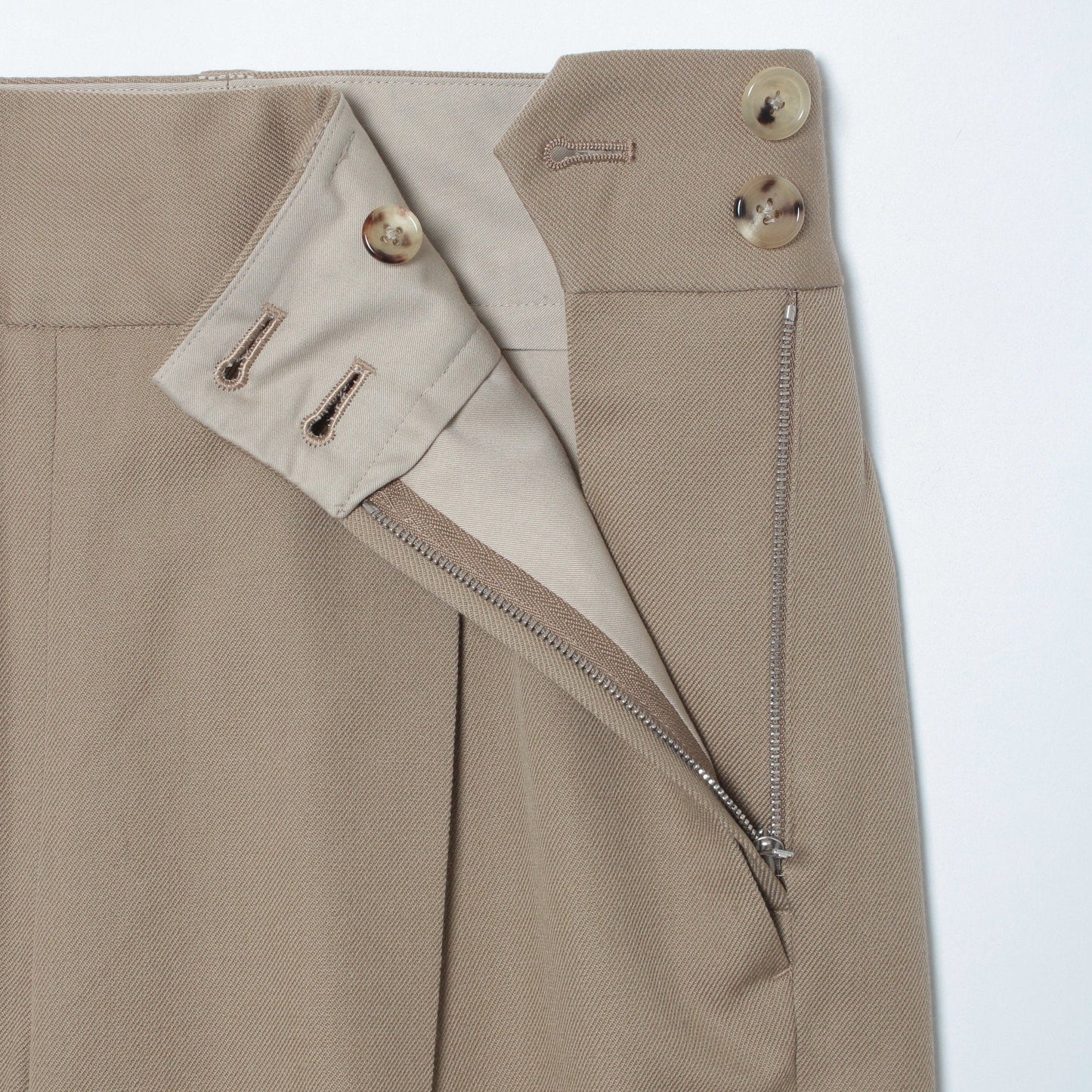 WOOL COTTON SERGE TROUSERS