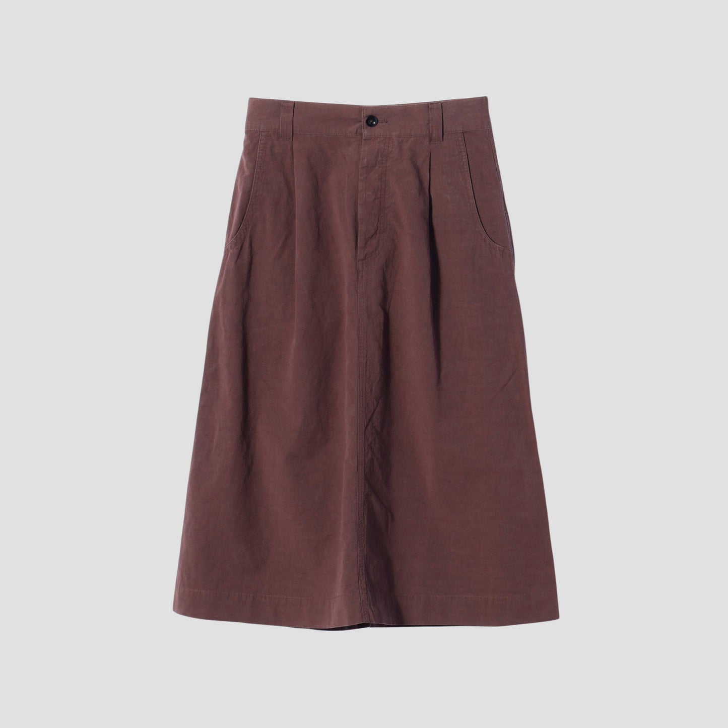 COTTON LINEN PLAIN WEAVE SKIRT