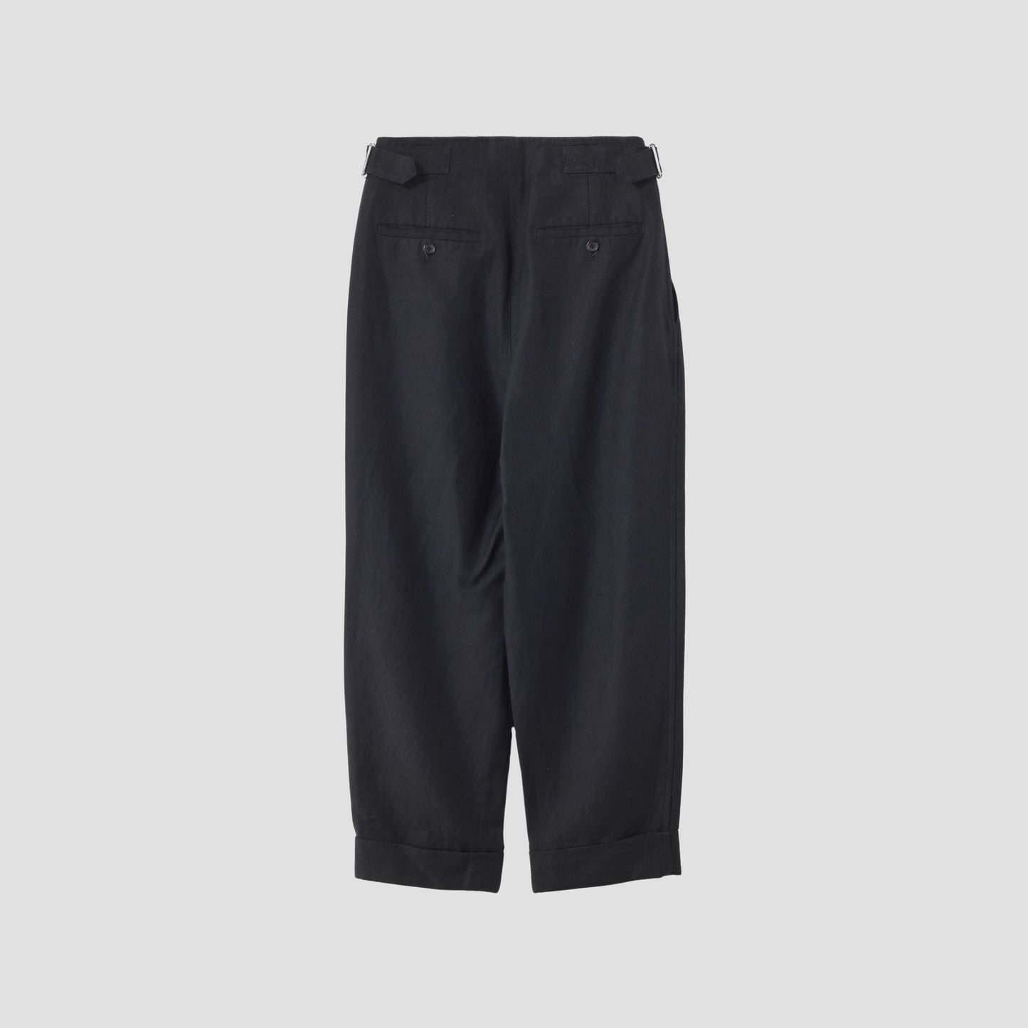 LINEN WOOL TWILL TROUSERS