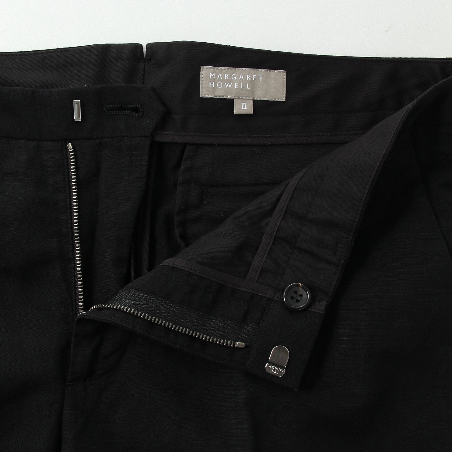 WOOL LINEN POPLIN TROUSERS