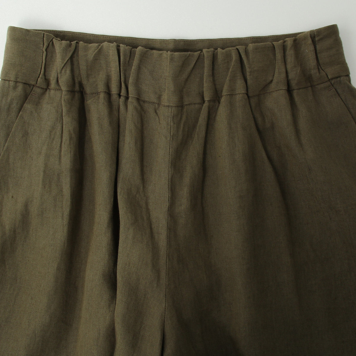 COATED LINEN PLAINWEAVE TROUSERS